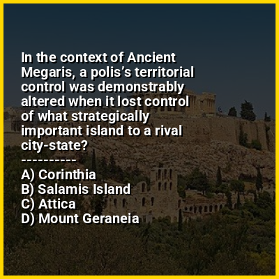 In the context of Ancient Megaris, a polis’s territorial control was demonstrably altered when it lost control of what strategically important island to a rival city-state?